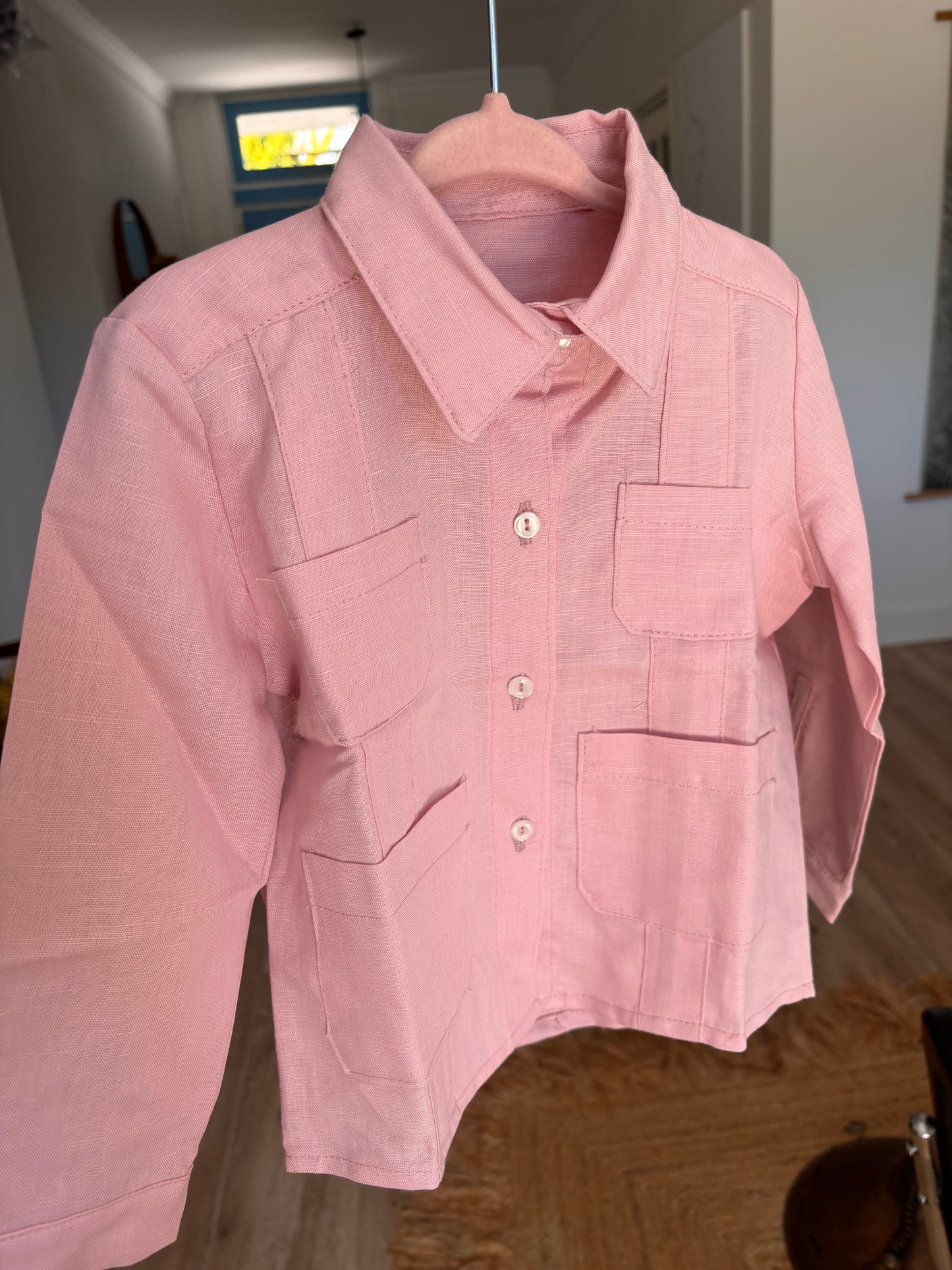 Guayabera LINO ROSA.