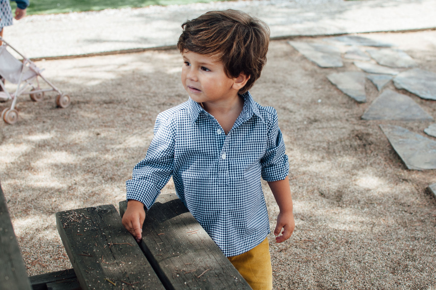 Polera cuadros vichy Navy