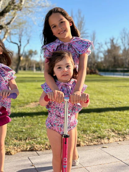 Blusa Doble cuello flores buganvilla