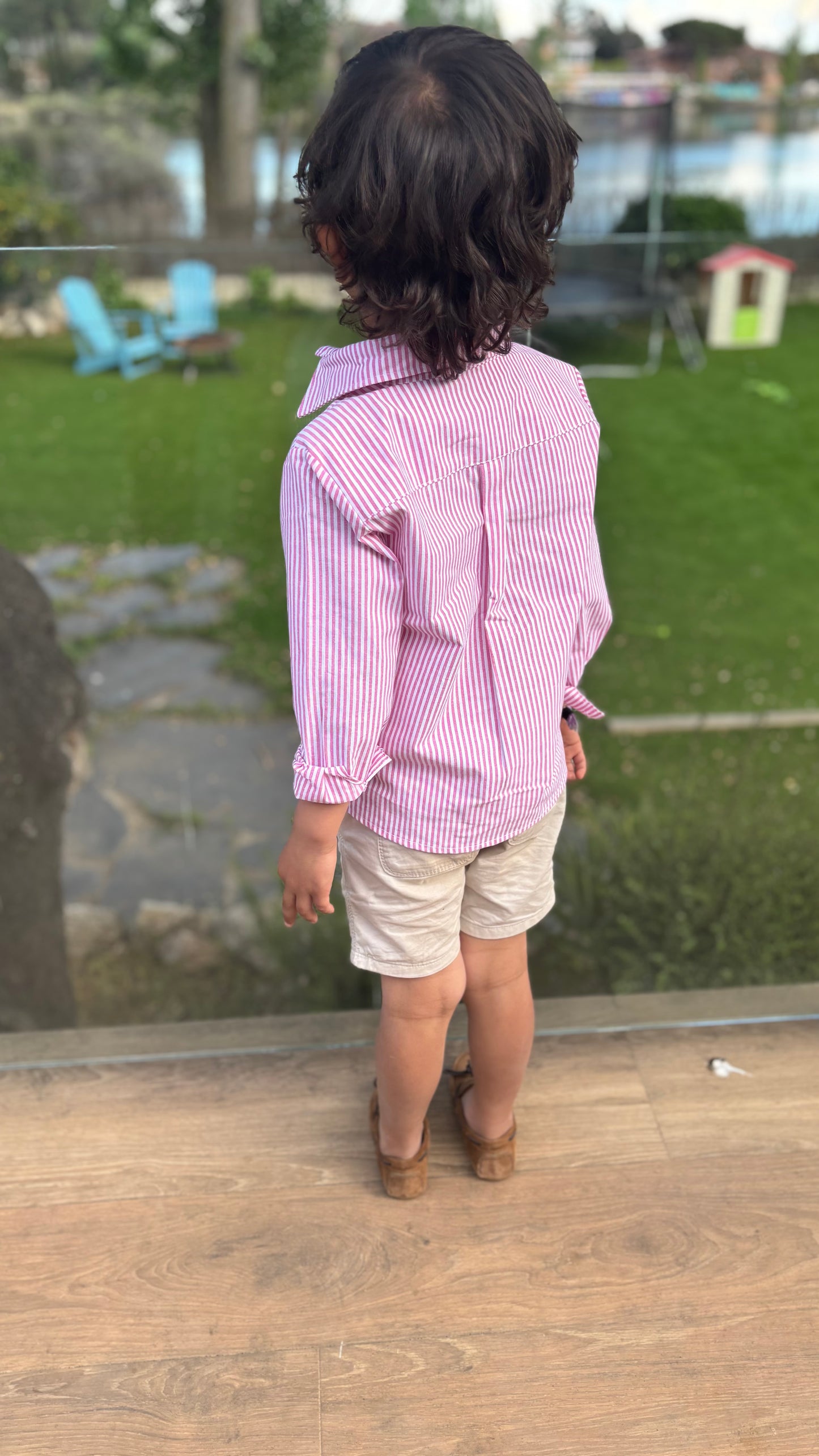 Polera rayitas buganvilla