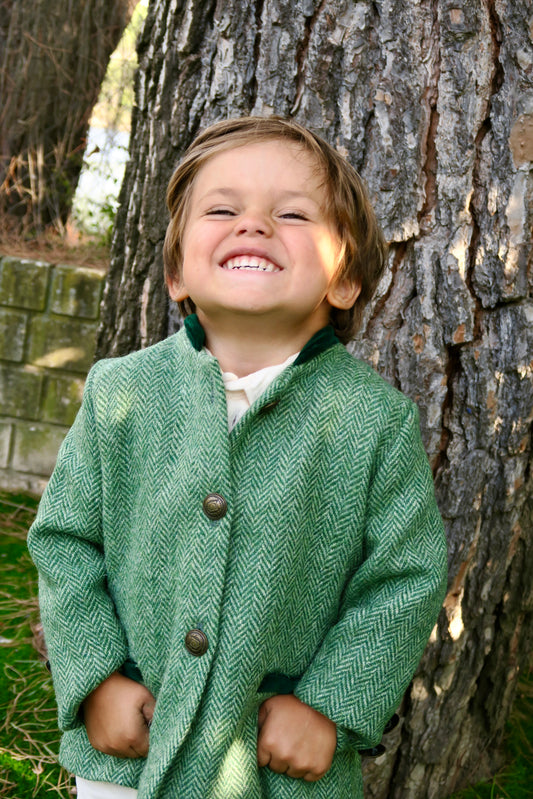 Austriaca Harris Tweed espiga verde