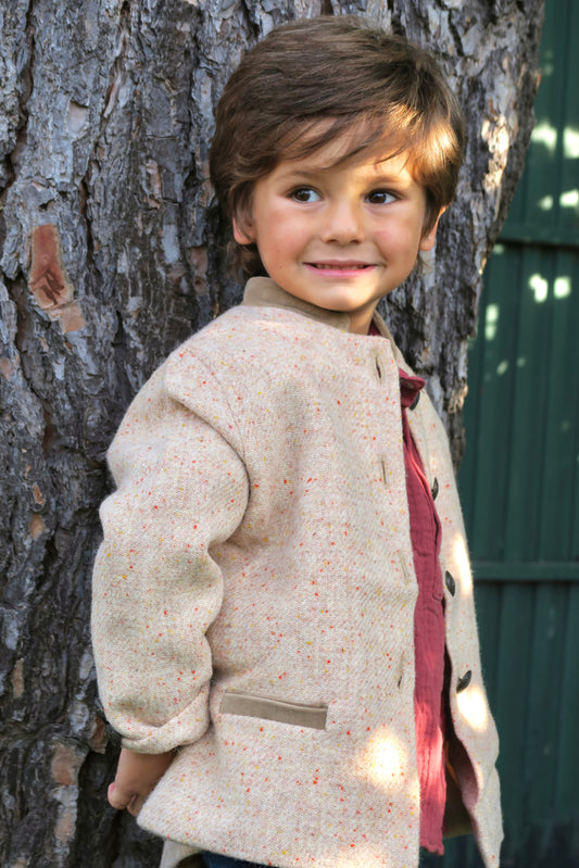Austriaca Harris Tweed puntitos beige