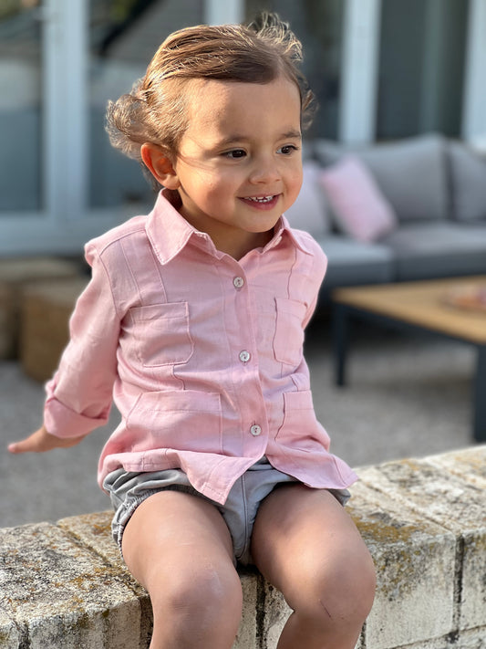 Guayabera LINO ROSA.