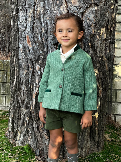 Austriaca Harris Tweed espiga verde