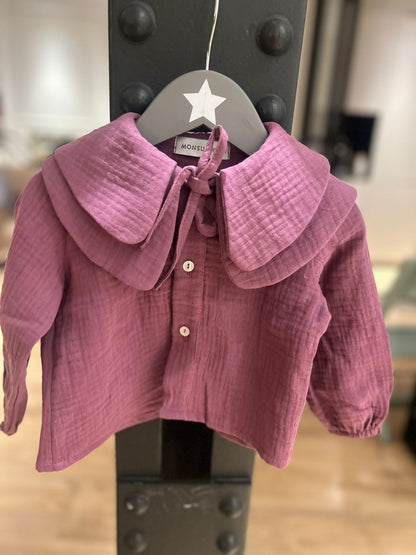 Blusa Doble cuello malva
