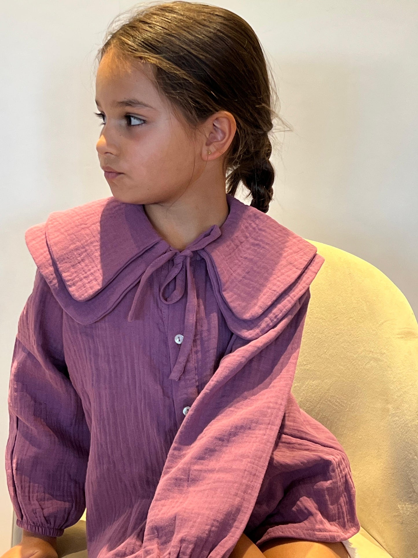 Blusa Doble cuello malva