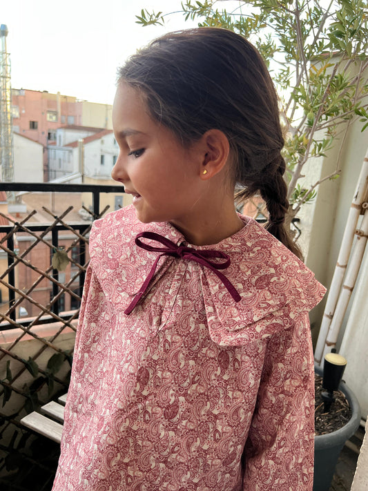 Vestido Paisley burdeos